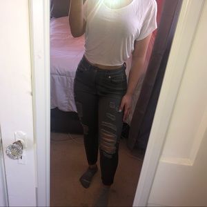Fashion Nova Grey ripped jeans
